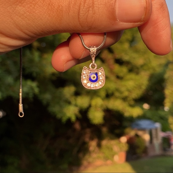 evil eye sparkly necklace charm - Picture 7 of 8